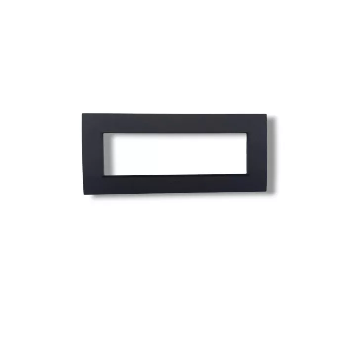 PLAQUE RECTANGULAIRE 7 MODULES NOIR MAT SYS43 SOMEF