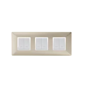 PLAQUE CARRÉE 6 MODULES (2+2+2) CHAMPAGNE ALPHA