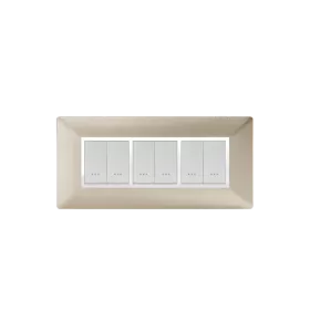 PLAQUE RECTANGULAIRE 6MODULES CHAMPAGNE ALPHA
