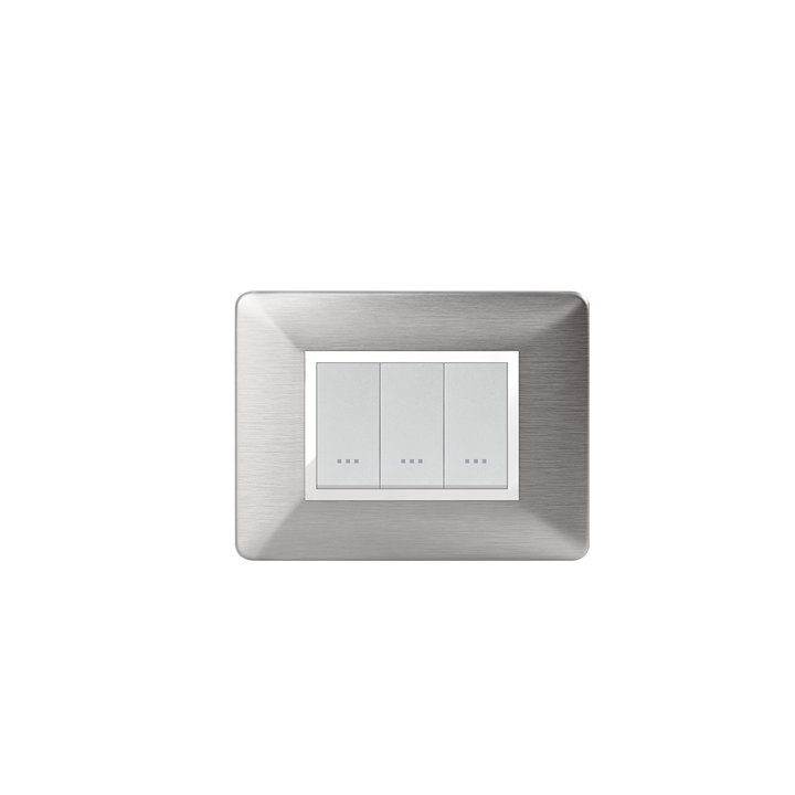 PLAQUE RECTANGULAIRE 3MODULES TITANIUM ALPHA