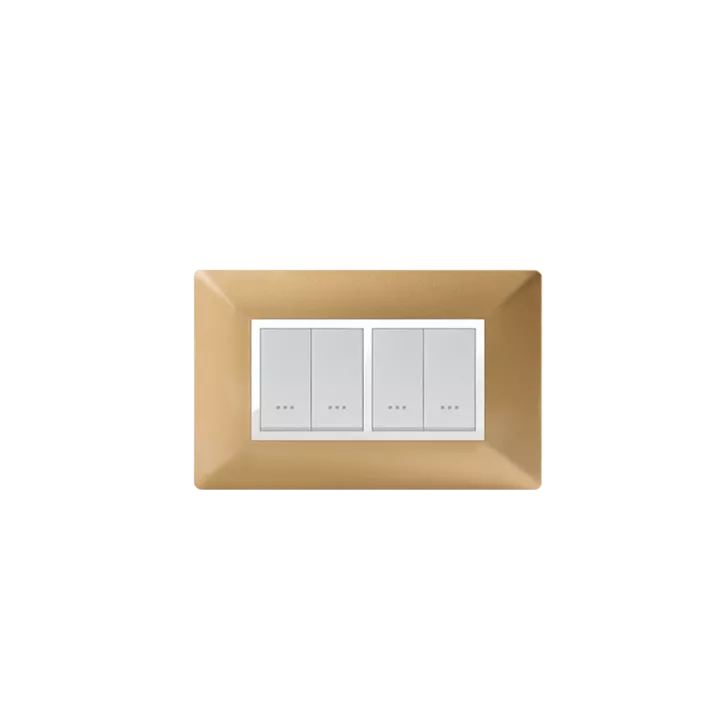 PLAQUE RECTANGULAIRE 4MODULES DORÉ ALPHA
