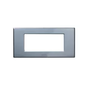 PLAQUE DUPLEX 45 RECTANGULAIRE GRIS 4 MODULES SOMEF