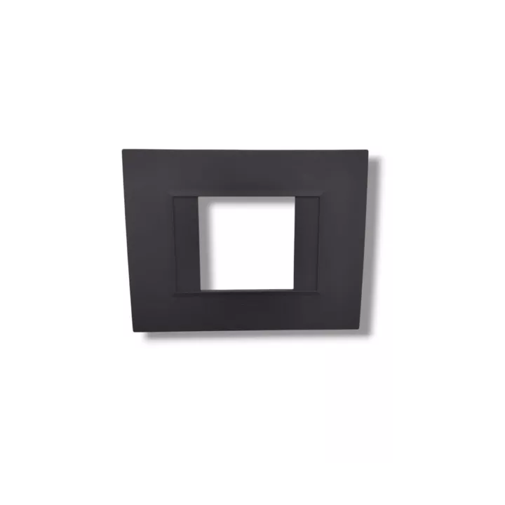 PLAQUE RECTANGULAIRE TROU CARRÉ NOIR MAT SYS43 SOMEF