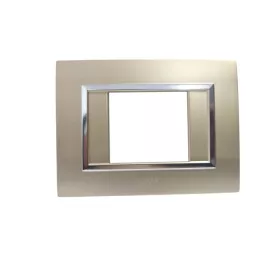PLAQUE RECTANGULAIRE TROU CARRÉ CHAMPAGNE CHROMÉ NOVA SYS45 SOMEF