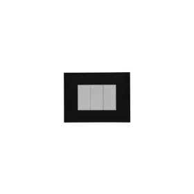 PLAQUE RECTANGULAIRE 3 MODULES NOIR MAT SYS43 SOMEF