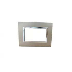 PLAQUE RECTANGULAIRE 3 MODULES CHAMPAGNE CHROMÉ SYS45 SOMEF