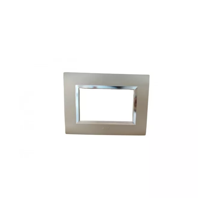 PLAQUE RECTANGULAIRE 3 MODULES CHAMPAGNE CHROMÉ SYS45 SOMEF