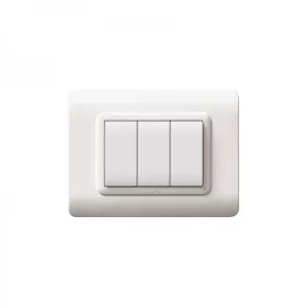 PLAQUE TECHNOPOLYMERE 44 RECTANGULAIRE BLANC 3 MODULES SOMEF