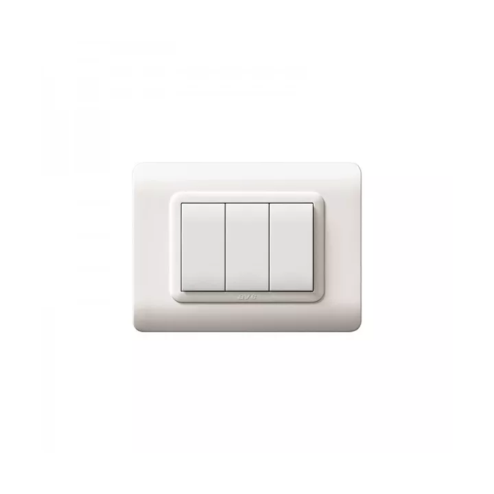 PLAQUE TECHNOPOLYMERE 44 RECTANGULAIRE BLANC 3 MODULES SOMEF