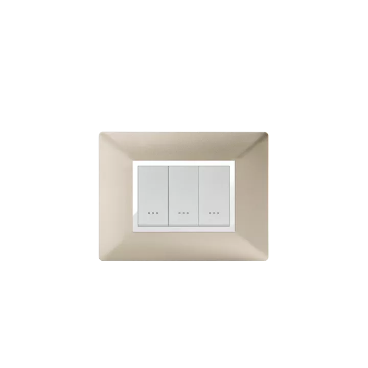 PLAQUE RECTANGULAIRE 3MODULES CHAMPAGNE ALPHA