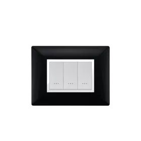 PLAQUE RECTANGULAIRE 3MODULES NOIR ALPHA