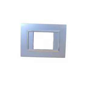 PLAQUE RECTANGULAIRE NOVA TROU CARRÉ GRIS CHROMÉ SYS45 SOMEF