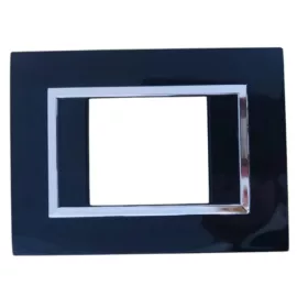 PLAQUE NOVA TROU CARRÉ NOIR CHROMÉ SYS45 SOMEF