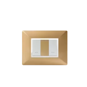 PLAQUE RECTANGULAIRE 2MODULES DORÉ ALPHA
