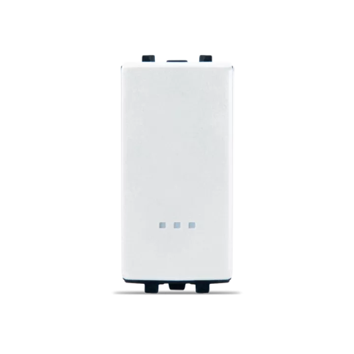 BOUTON POUSSOIR AVEC VOYANT 16A BLANC ALPHA