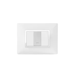 PLAQUE RECTANGULAIRE 1MODULE BLANC/CHROMÉ ALPHA