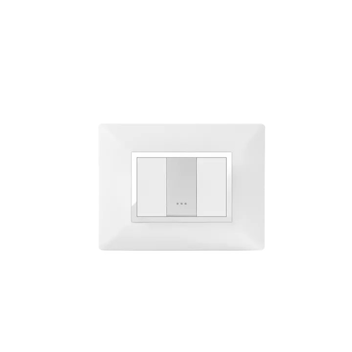 PLAQUE RECTANGULAIRE 1MODULE BLANC/CHROMÉ ALPHA