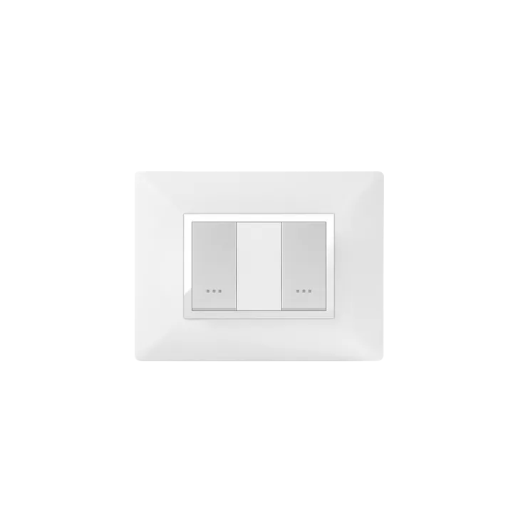 PLAQUE RECTANGULAIRE 2MODULES BLANC/CHROMÉ ALPHA PLAQUE RECTANGULAIRE 2MODULES BLANC/CHROMÉ ALPHA