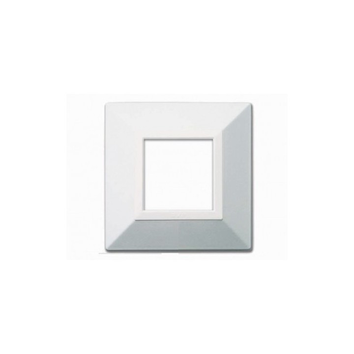 PLAQUE CARRÉE 2MODULES BLANC ALPHA