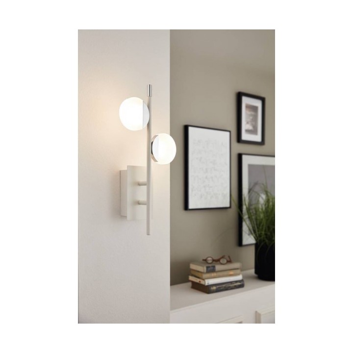 APPLIQUE MURALE OLINDRA LED 2x2,2W BLANC CHROMÉ 96969 EGLO APPLIQUE MURALE OLINDRA LED 2x2,2W BLANC CHROMÉ 96969 EGLO