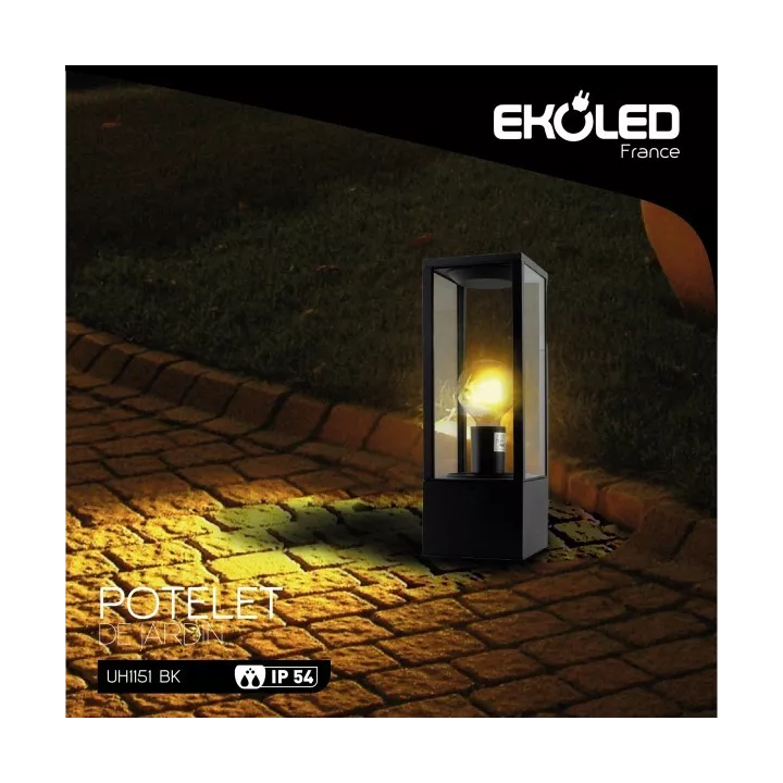 POTELET EXTÉRIEUR 40CM E27/IP54 NOIR EKOLED POTELET EXTÉRIEUR 40CM E27/IP54 NOIR EKOLED