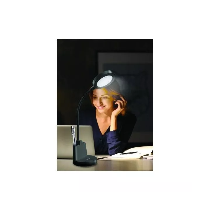 LAMPE DE BUREAU LED 7W AVEC INTERRUPTEUR TACTILE ET PORTE-STYLO NOIR LAMPE DE BUREAU LED 7W AVEC INTERRUPTEUR TACTILE ET PORTE-STYLO NOIR