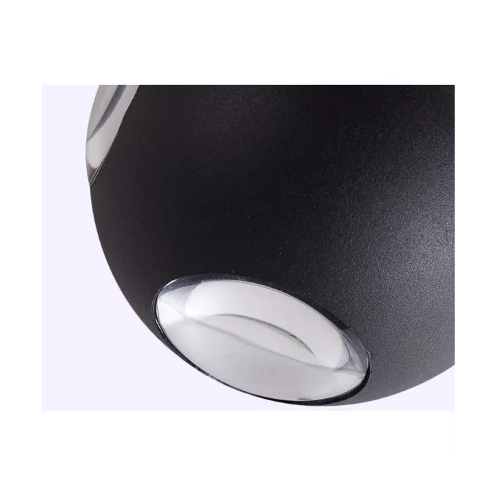 APPLIQUE EXTÉRIEURE LED 2*4W LUMIÈRE JAUNE NOIR EKOLED
