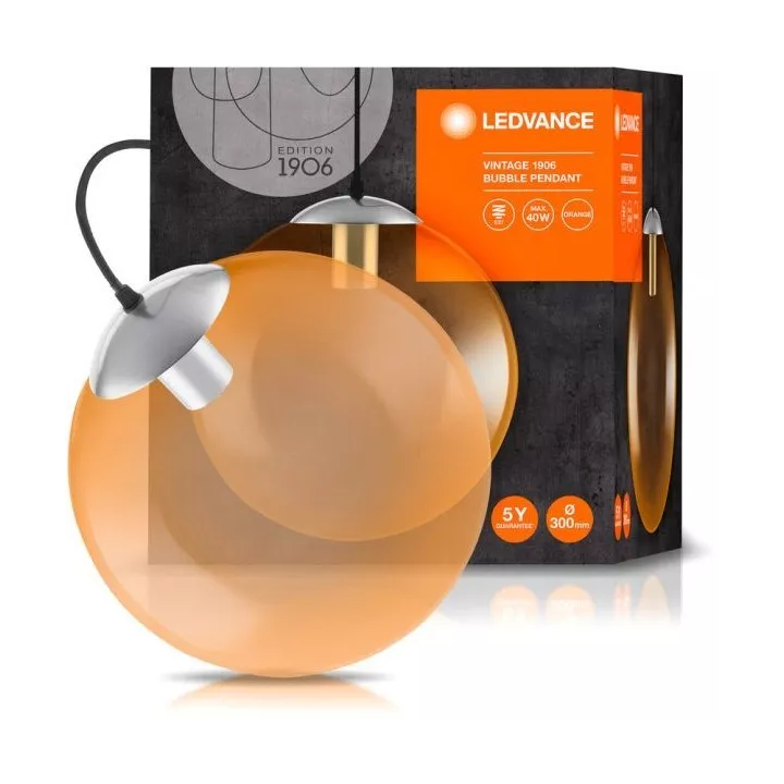 SUSPENSION BULLE VINTAGE 1906 VERRE ORANGE Ø300MM LEDVANCE SUSPENSION BULLE VINTAGE 1906 VERRE ORANGE Ø300MM LEDVANCE