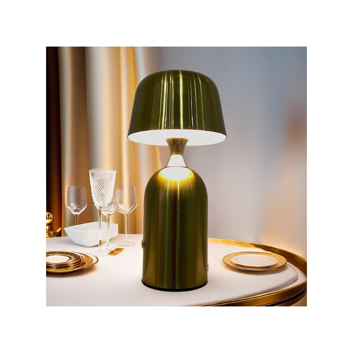 LAMPE DE TABLE LED MODERNE RECHARGEABLE GOLD H25CM, LAMPE DE CHEVET