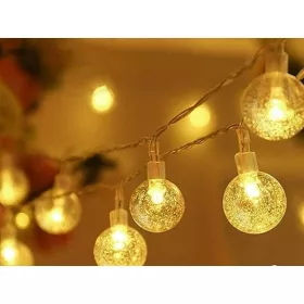 GUIRLANDE LUMINEUSE LED BOULE 10M 220V LUMIÈRE JAUNE EKOLED