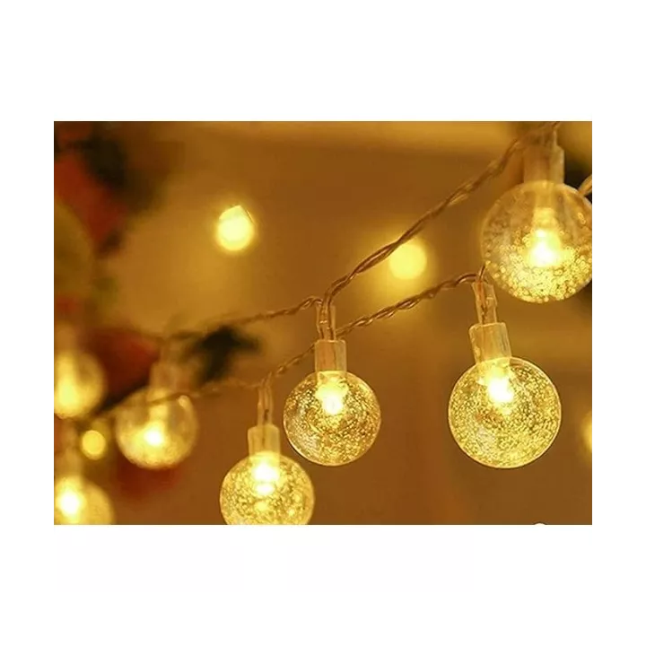 GUIRLANDE LUMINEUSE LED BOULE 10M 220V LUMIÈRE JAUNE EKOLED GUIRLANDE LUMINEUSE LED BOULE 10M 220V LUMIÈRE JAUNE EKOLED