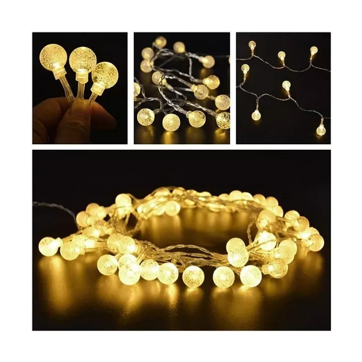 GUIRLANDE LUMINEUSE LED BOULE 10M 220V LUMIÈRE JAUNE EKOLED GUIRLANDE LUMINEUSE LED BOULE 10M 220V LUMIÈRE JAUNE EKOLED