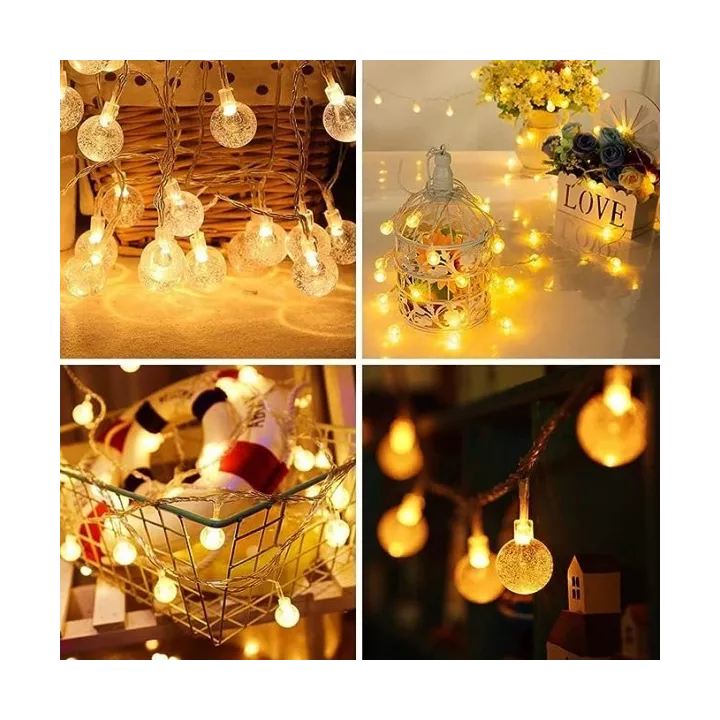 GUIRLANDE LUMINEUSE LED BOULE 10M 220V LUMIÈRE JAUNE EKOLED GUIRLANDE LUMINEUSE LED BOULE 10M 220V LUMIÈRE JAUNE EKOLED