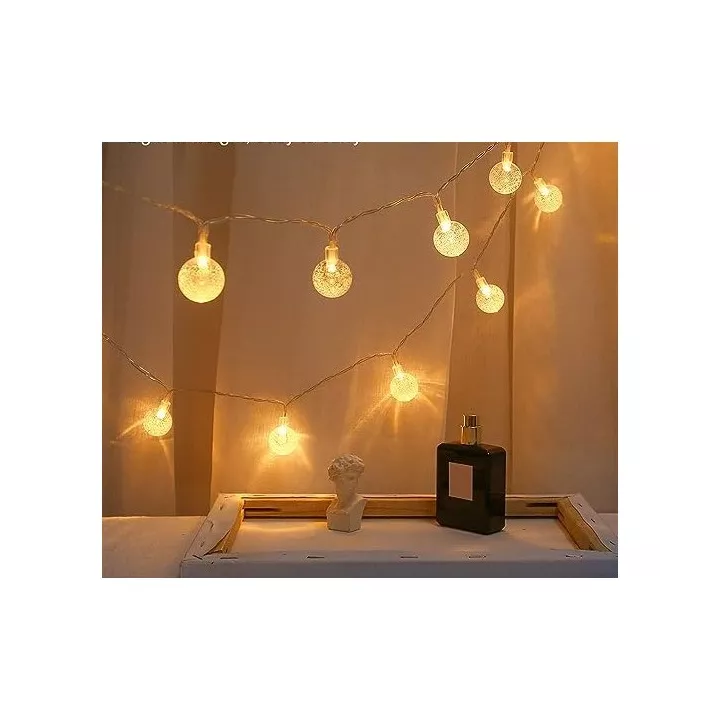 GUIRLANDE LUMINEUSE LED BOULE 10M 220V LUMIÈRE JAUNE EKOLED GUIRLANDE LUMINEUSE LED BOULE 10M 220V LUMIÈRE JAUNE EKOLED