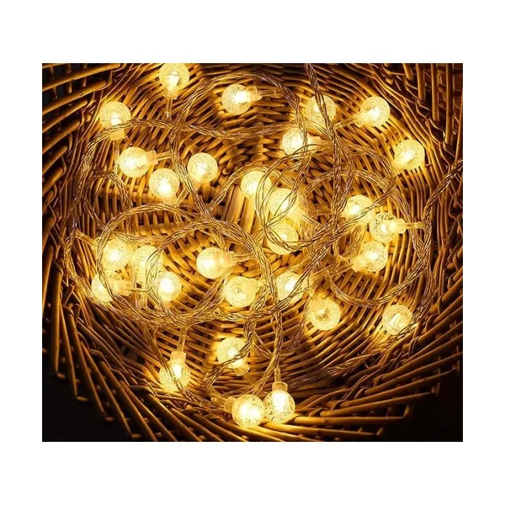 GUIRLANDE LUMINEUSE LED BOULE 10M 220V LUMIÈRE JAUNE EKOLED GUIRLANDE LUMINEUSE LED BOULE 10M 220V LUMIÈRE JAUNE EKOLED