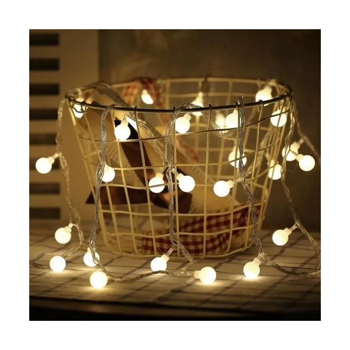 GUIRLANDE LUMINEUSE LED BOULE 10M LUMIÈRE BLANC CHAUD EKOLED GUIRLANDE LUMINEUSE LED BOULE 10M LUMIÈRE BLANC CHAUD EKOLED