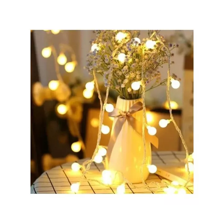 GUIRLANDE LUMINEUSE LED BOULE 10M LUMIÈRE BLANC CHAUD EKOLED GUIRLANDE LUMINEUSE LED BOULE 10M LUMIÈRE BLANC CHAUD EKOLED