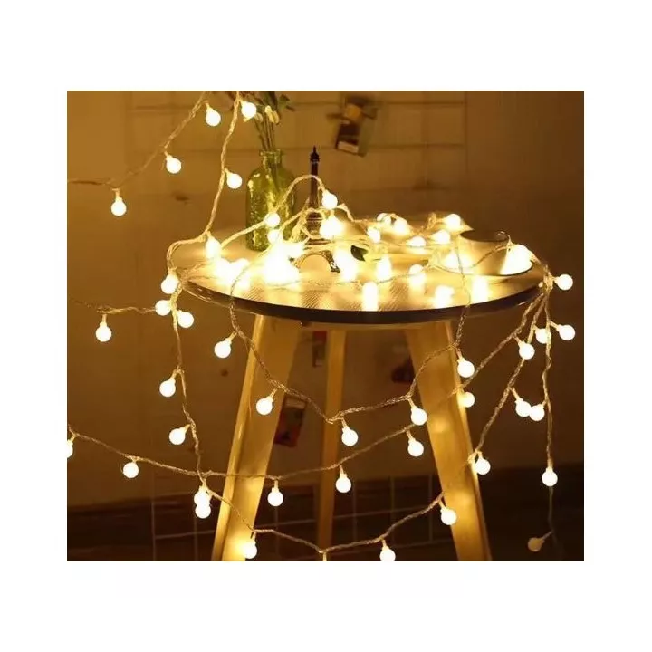 GUIRLANDE LUMINEUSE LED BOULE 10M LUMIÈRE BLANC CHAUD EKOLED GUIRLANDE LUMINEUSE LED BOULE 10M LUMIÈRE BLANC CHAUD EKOLED
