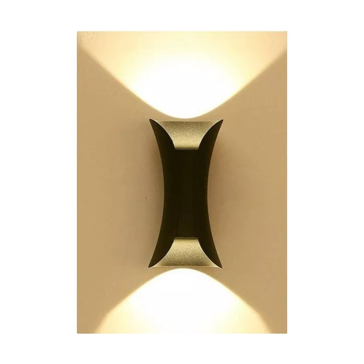 APPLIQUE EXTÉRIEURE LED 6W LUMIÈRE JAUNE NOIR APPLIQUE EXTÉRIEURE LED 6W LUMIÈRE JAUNE NOIR