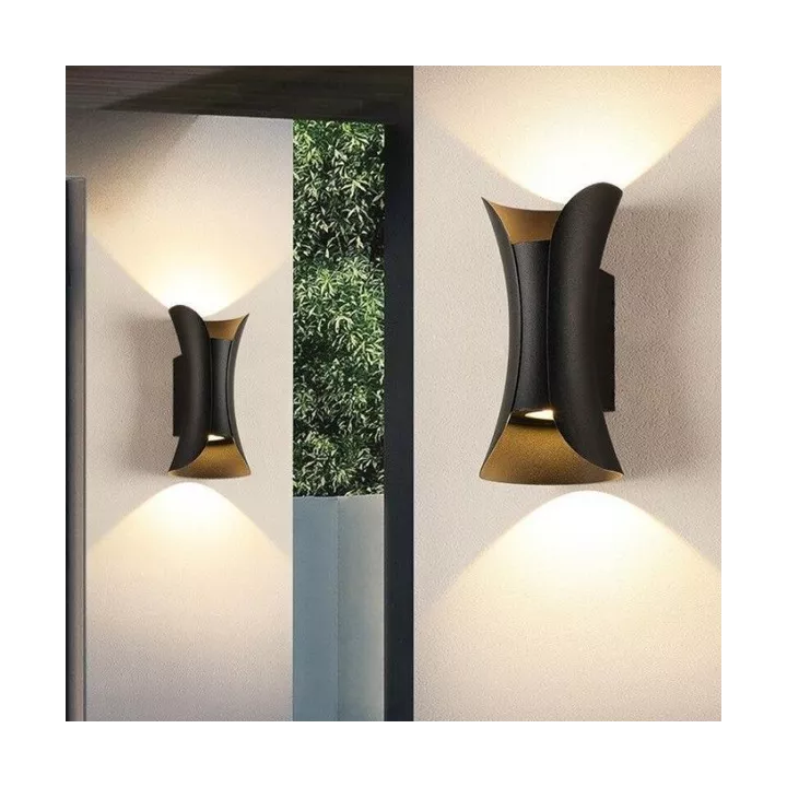 APPLIQUE EXTÉRIEURE LED 6W LUMIÈRE JAUNE NOIR APPLIQUE EXTÉRIEURE LED 6W LUMIÈRE JAUNE NOIR