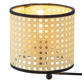 LAMPE DE TABLE ASPECT ROTIN E14 NOIR BEIG