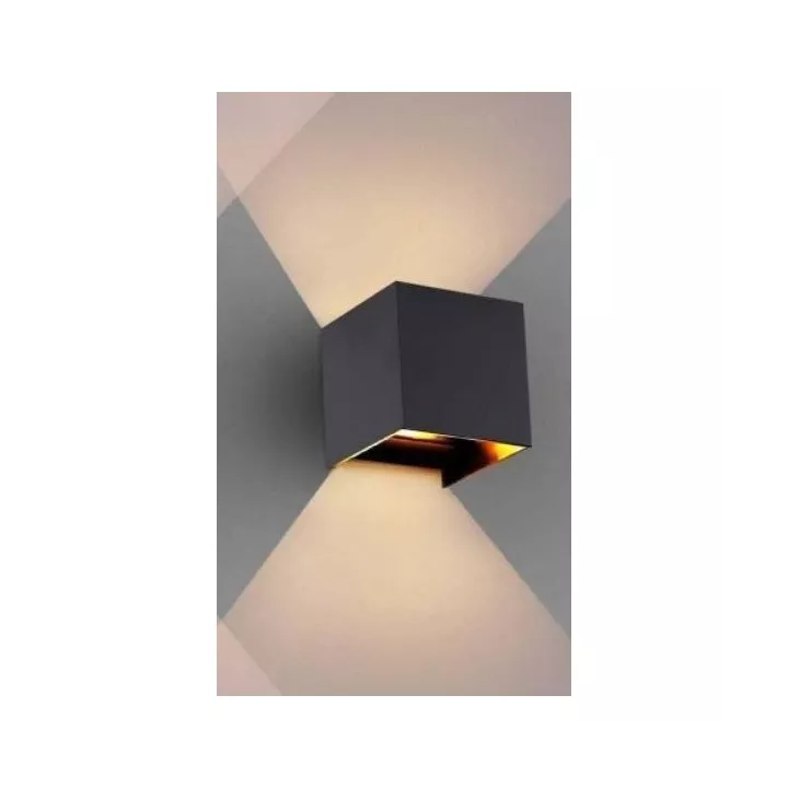 APPLIQUE EXTÉRIEURE LED 4W LUMIÈRE JAUNE NOIR EKOLED