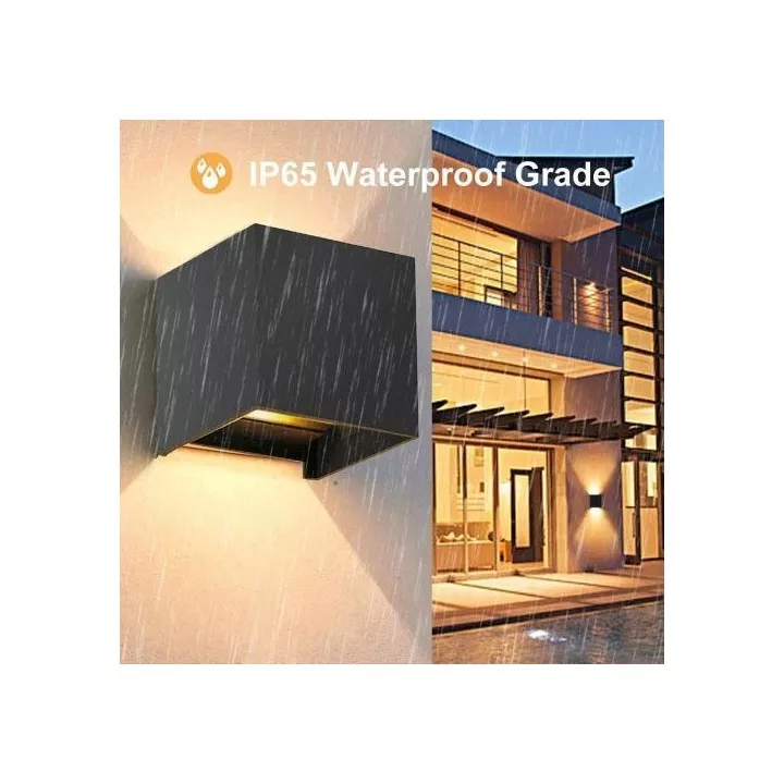 APPLIQUE EXTÉRIEURE LED 4W LUMIÈRE JAUNE NOIR EKOLED