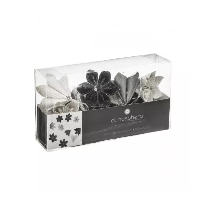 GUIRLANDE DE 10 LED FORME FLEURS NOIR ATMOSPHERA GUIRLANDE DE 10 LED FORME FLEURS NOIR ATMOSPHERA