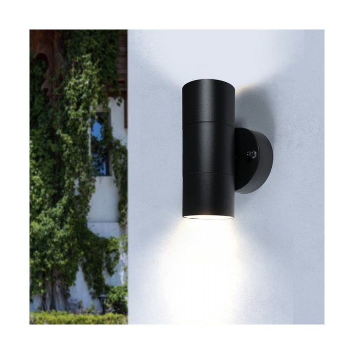 APPLIQUE MURALE ROND 2*GU10 6W NOIR EKOLED