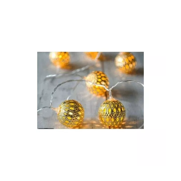 GUIRLANDE LUMINEUSE LED MAROCAINES DORÉE 10M LUMIÈRE JAUNE EKOLED