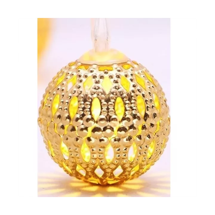 GUIRLANDE LUMINEUSE LED MAROCAINES DORÉE 10M LUMIÈRE JAUNE EKOLED