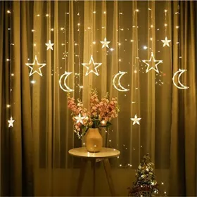 GUIRLANDE LUMINEUSE LED MOTIFS ETOILES ET LUNES 2.9M 220V