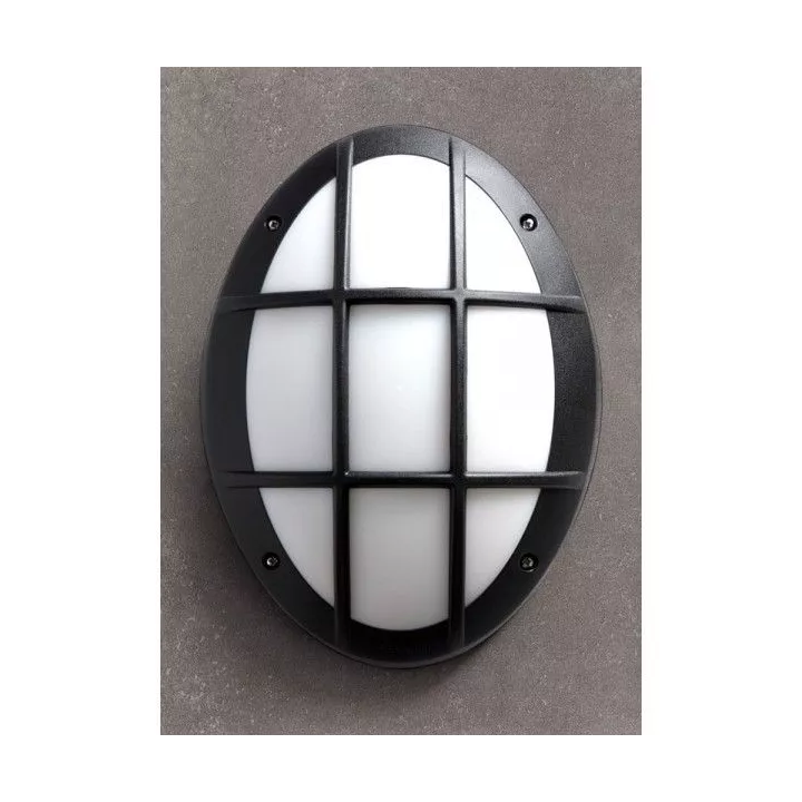 APPLIQUE HUBLOT EXTÉRIEUR DANZI OVALE E27 NOIR FUMAGALLI