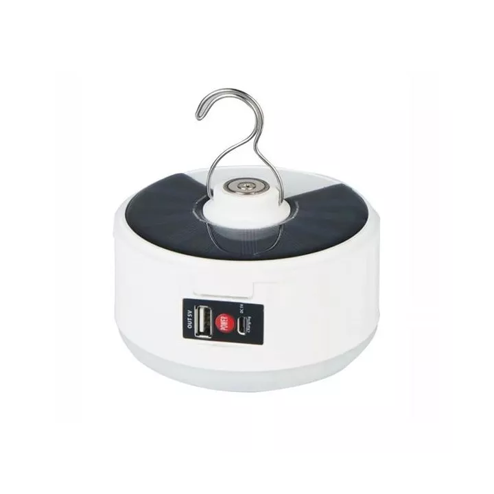 AMPOULE LED SOLAIRE PORTABLE 50W RECHARGEABLE PAR USB LUMIÈRE BLANCHE